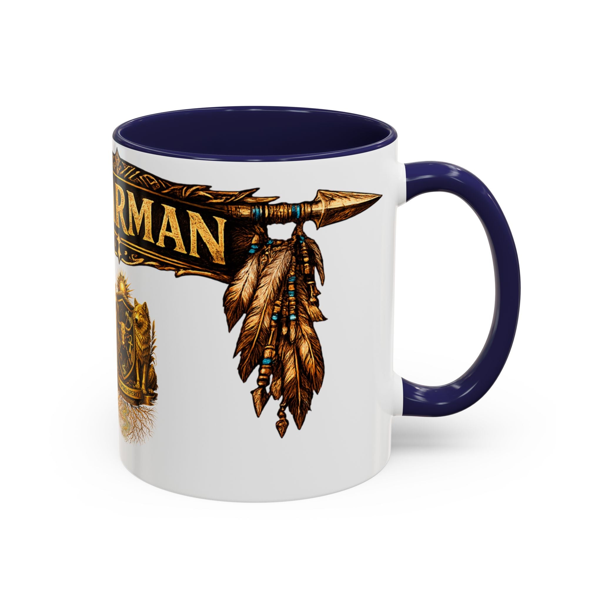 Spearman Accent Coffee Mug — Military Spearcrest Design (11/15oz)