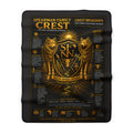 Family Crest Sherpa Fleece Blanket — Custom Spearman Family Crest Design