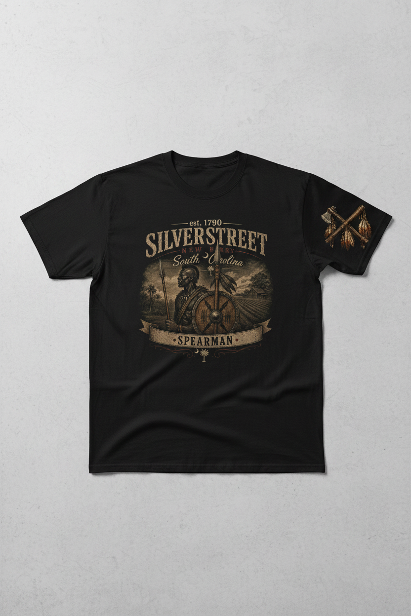 Silver Street Spearman Tee - Full Mockup